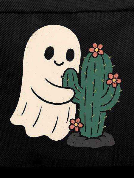 Playful ghost with cactus design