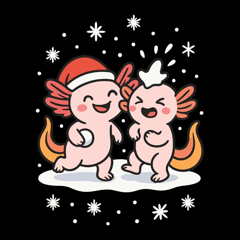 Axolotl bataille de boules de neige hiver