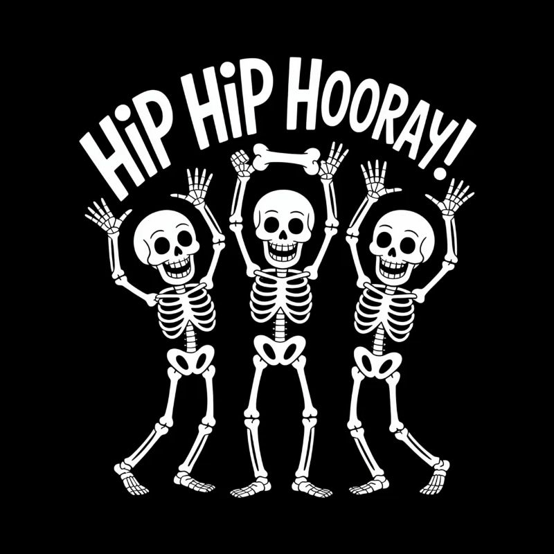 Halloween Hip Hip Hooray Dancing Skeletons
