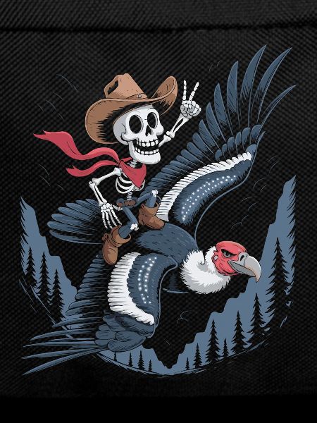 Skeleton rides vulture