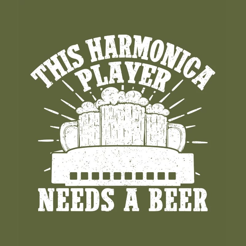 Harmonica Musican Needs A Beer Harmonica