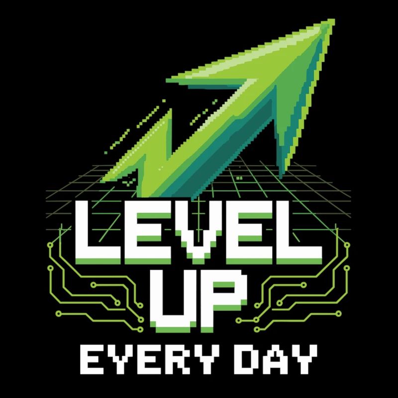 Gaming Shirt mit Pixel Pfeil – Tägliche Motivation