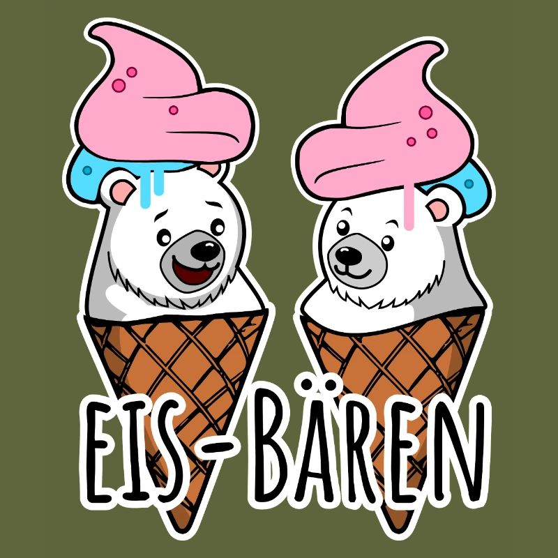 Zwei leckere Eis Bären an der Eisdiele
