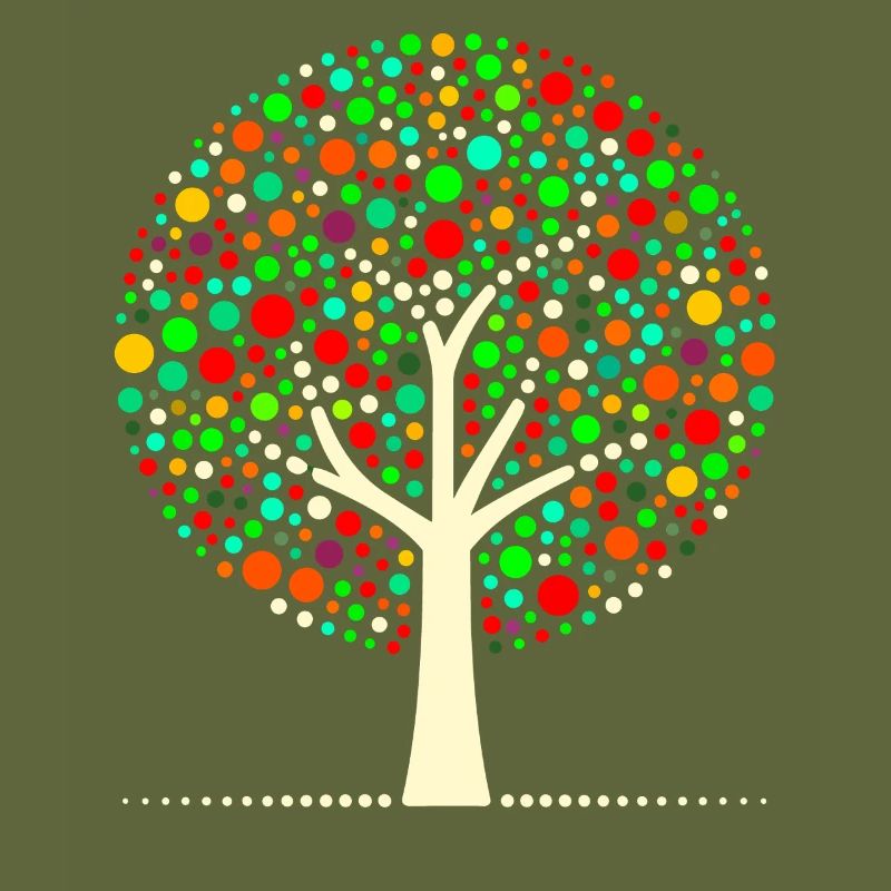 Arbre à points coloré