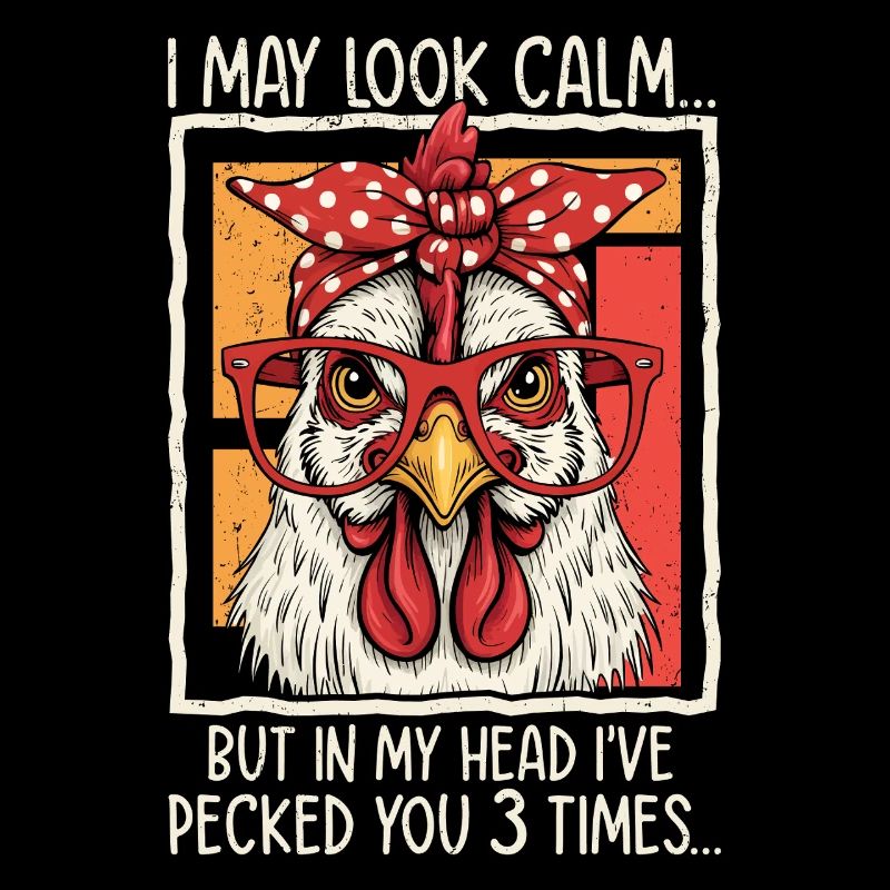 Chicken with glasses saying design