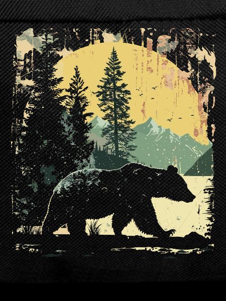 Retro Outdoor Wilderness Bear Trees