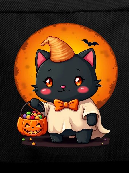 Halloween Cat with Halloween Pumpkin