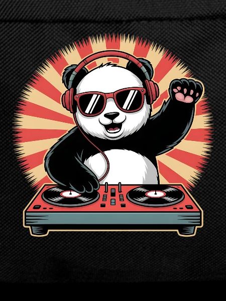 Panda DJ with headphones
