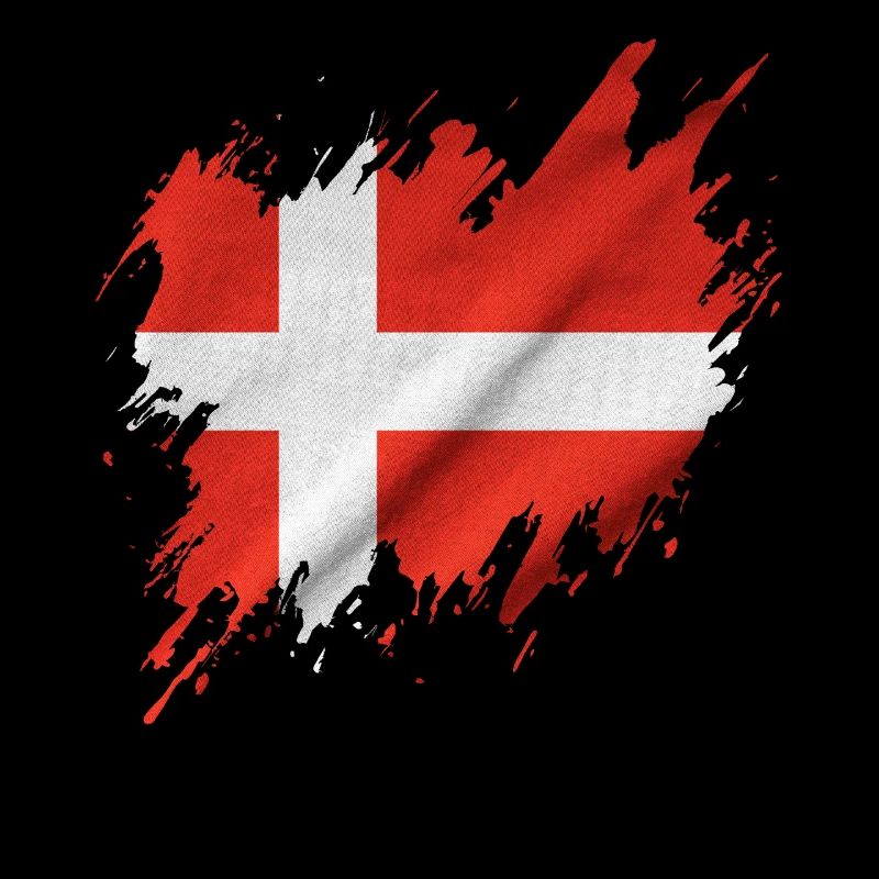 Flagge von Dänemark, aufgerissen Stil