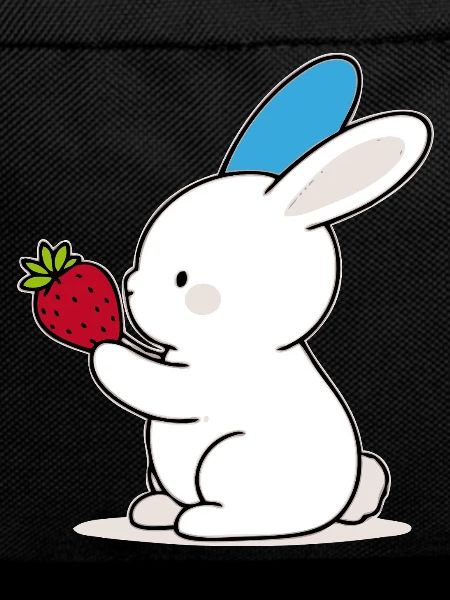 Blue-Eared Bunny; Bunny with strawberry