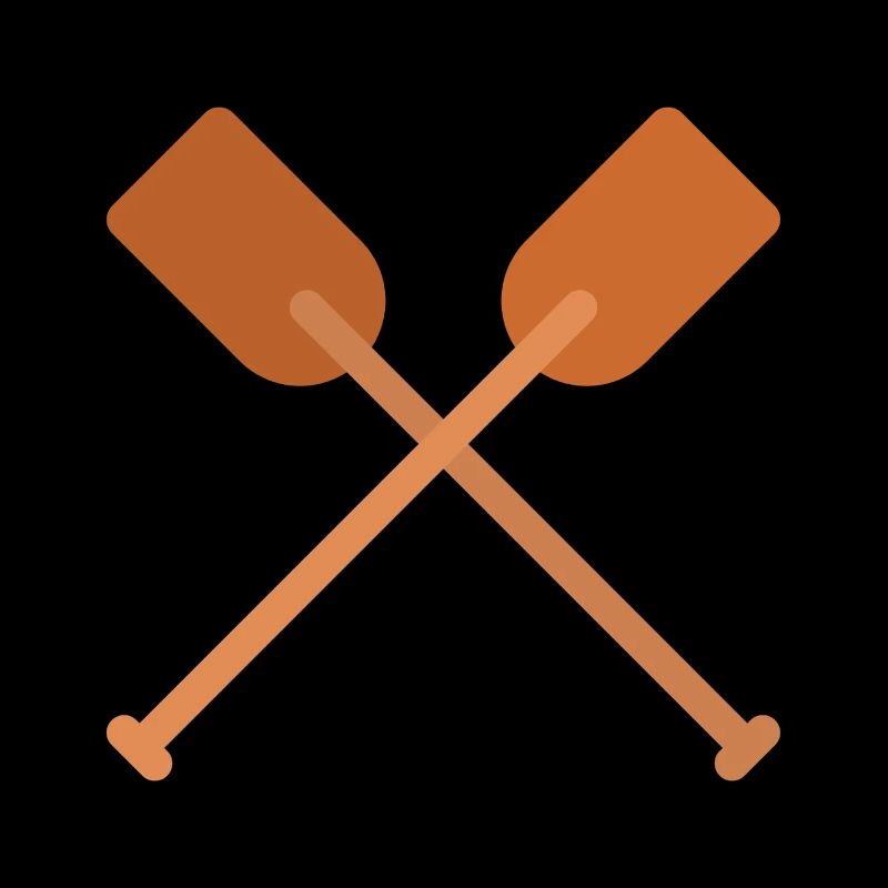 Nautic Design Crossed Oars Emblem Rowing Paddles