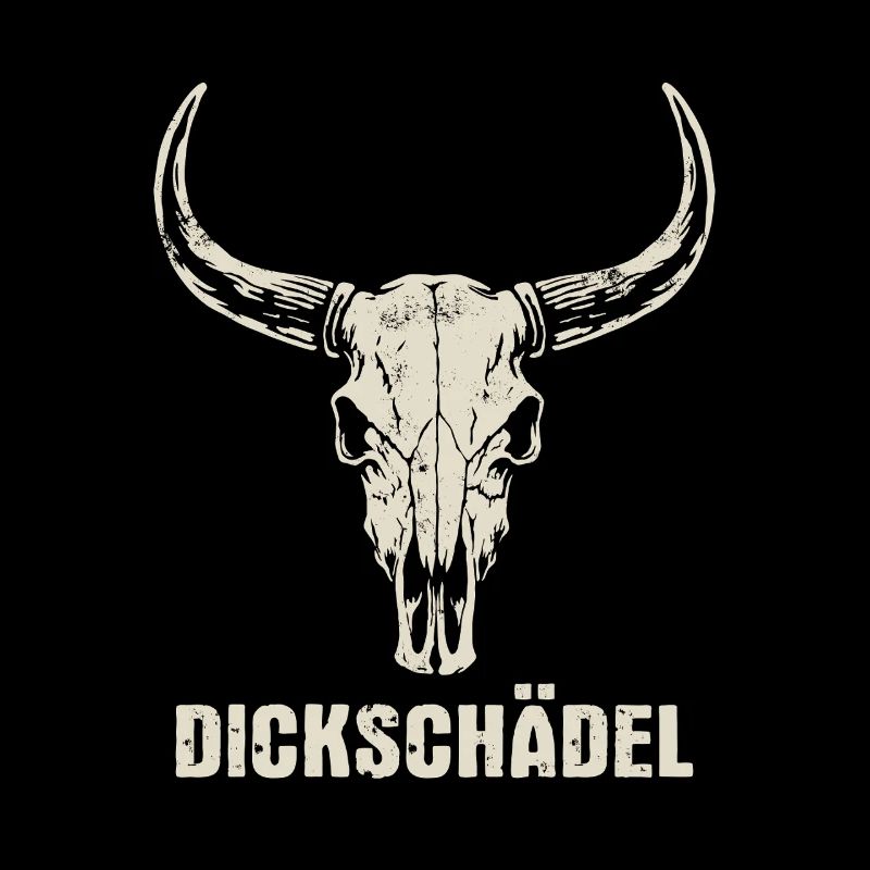 Stierkopf Schädel mit Hörnern - Dickschädel