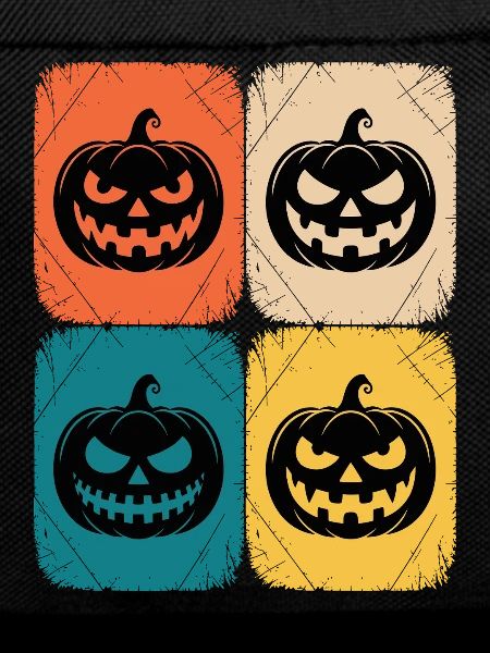 Retro Pumpkin Halloween Pop Art Style