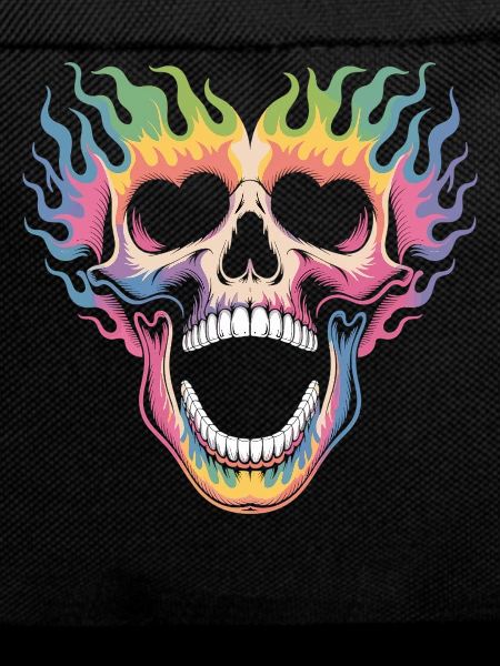 Skull Shirt with Rainbow Flames