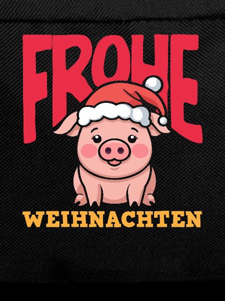 Merry Christmas Pig with Santa Hat