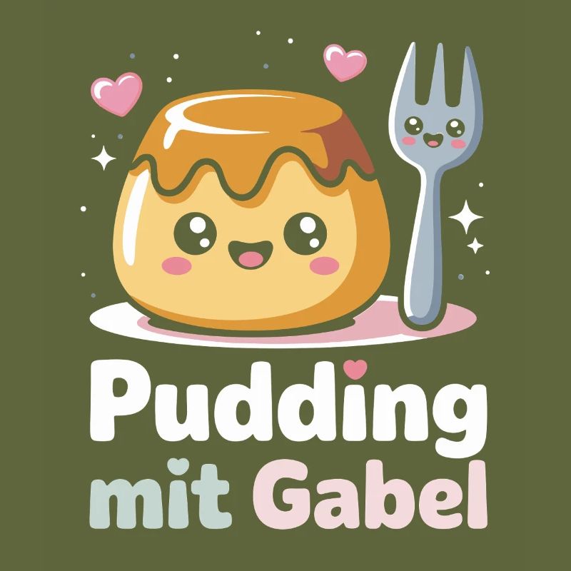 Pudding with fork