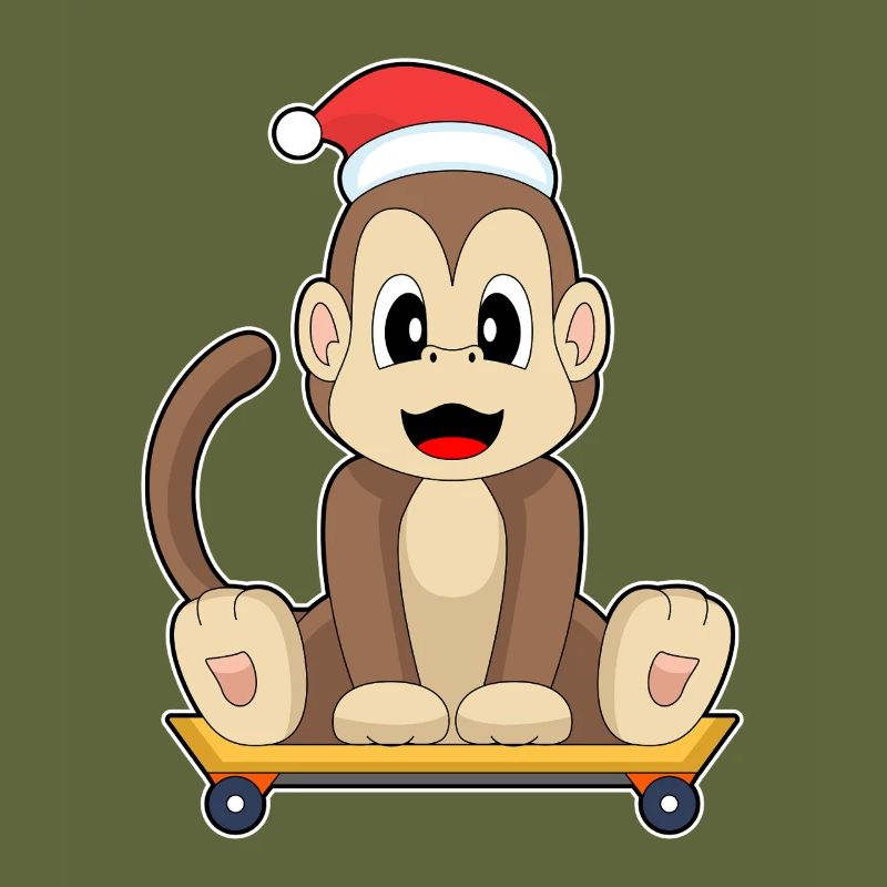 Planche à roulettes de Noël Monkey