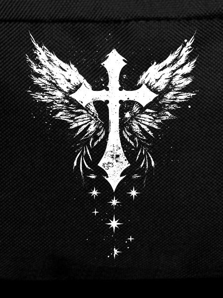 Goth Cross with Angel Wings Gothic
