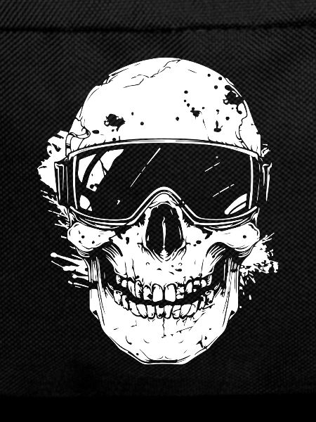 Skull in helmet with goggles