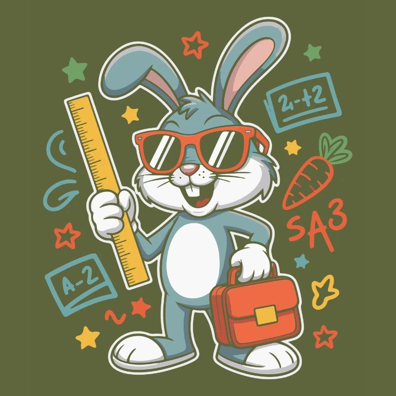 Math Bunny Glasses Suitcase