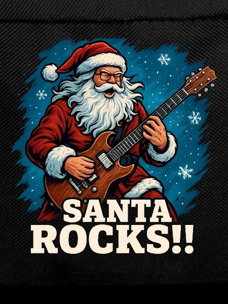 Rocking Santa Claus with guitar