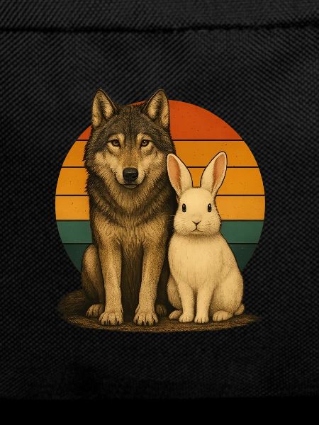 Wolf Rabbit Retro Animal Lovers