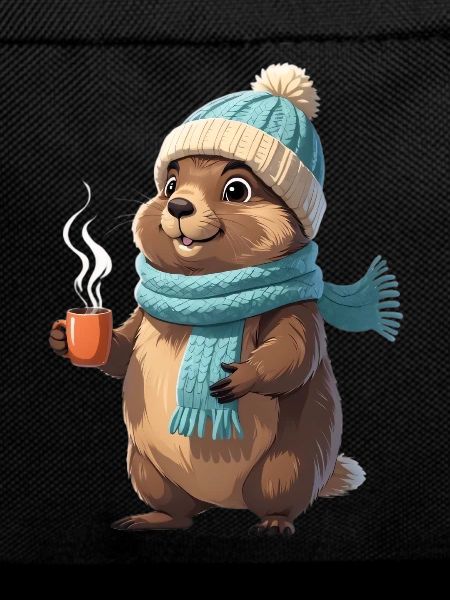 Winter Otter with Mug
