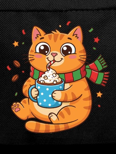 Cuddly Kitten Winter Coffee with Cream