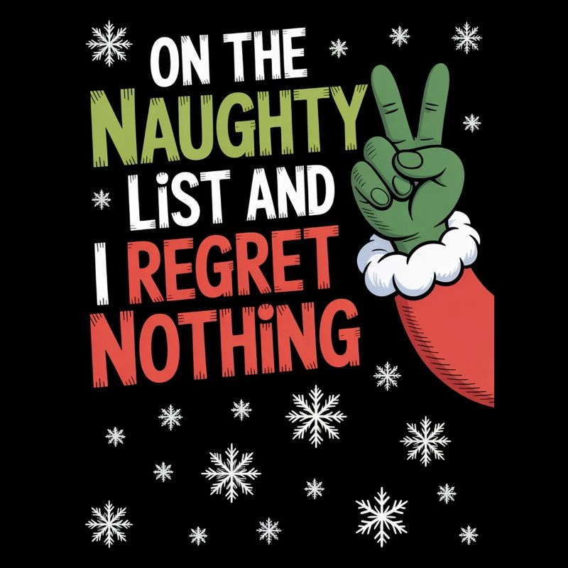 Naughty List Peace Sign Xmas Tee