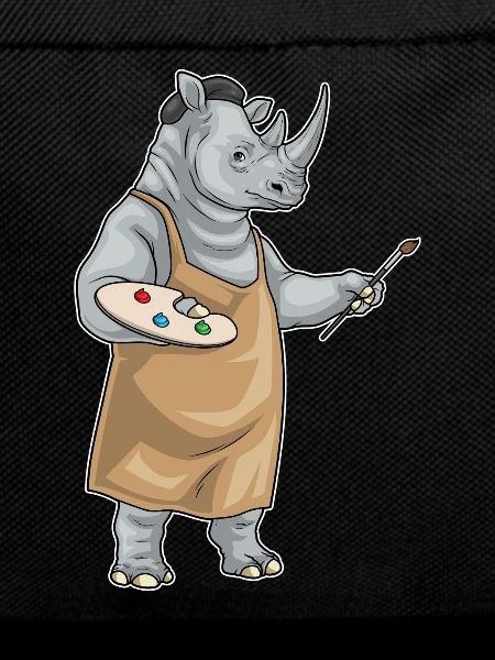 Rhinoceros Painter Brush Painting