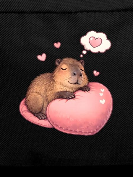 Sleeping Capybara – Cozy Heart Motif
