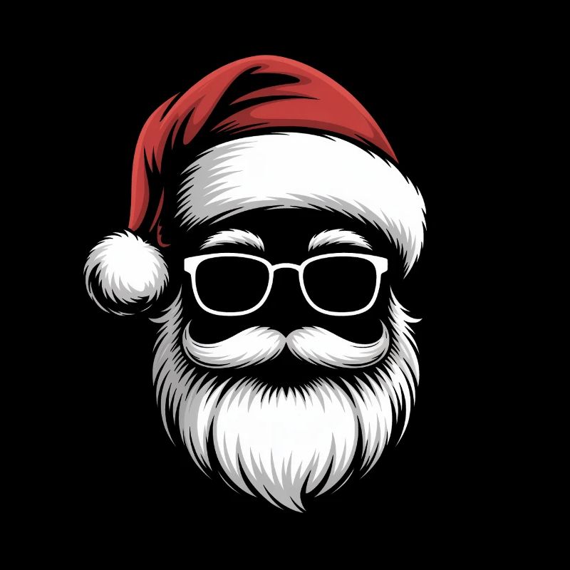 Santa with glasses and beard