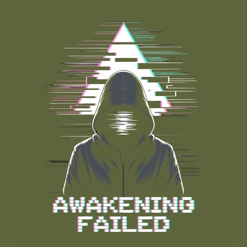 Glitch hacker with "Awakening Failed" look