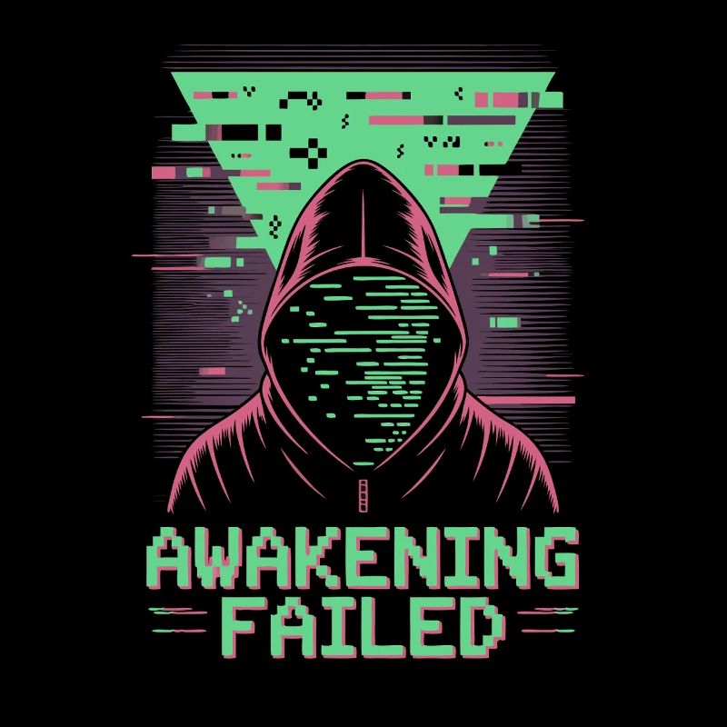 Awakening Failed in retro glitch look