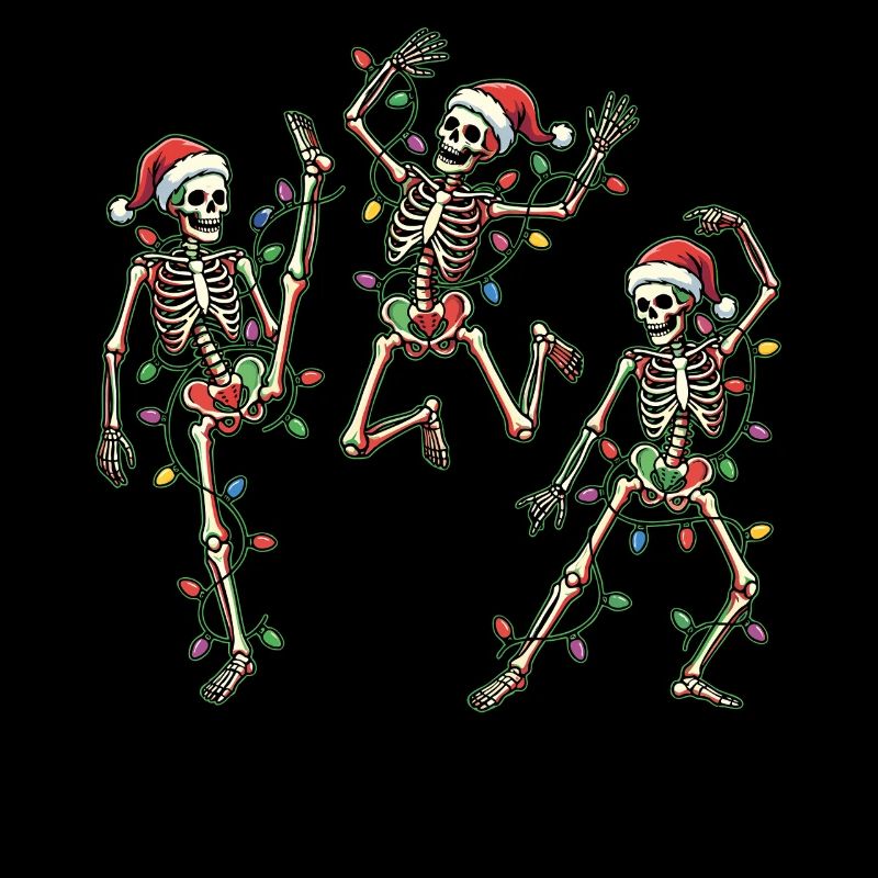 Dancing Christmas skeletons