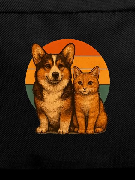 Corgi und Katze