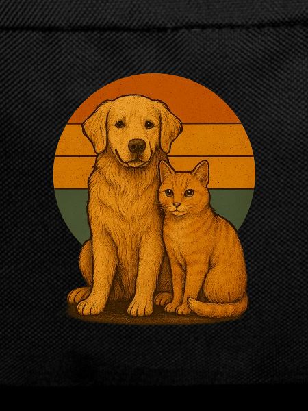 Golden Retriever and Cat