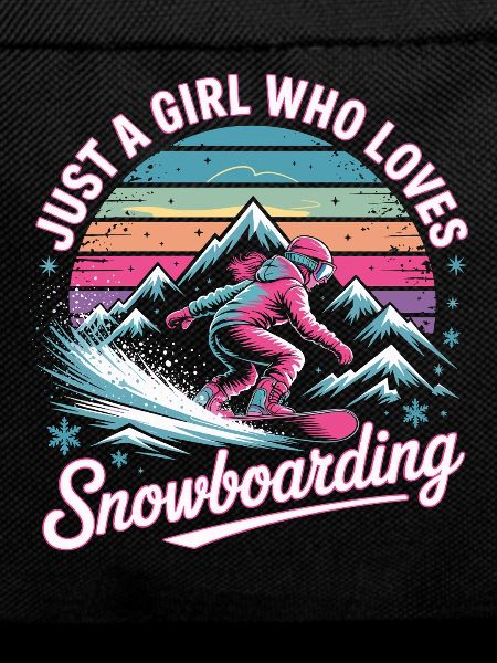 Retro snowboarding: Girl loves the slopes