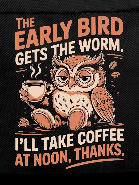 Funny Owl And Coffee