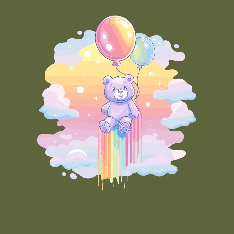 Pastel Bear Balloon Flight