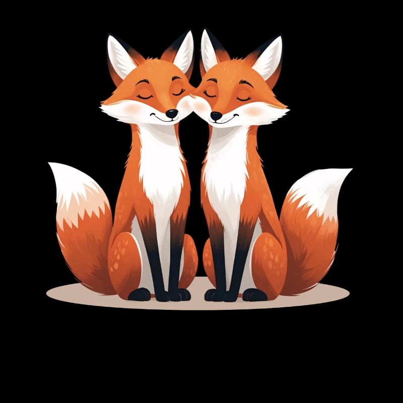 Deux renards câlins