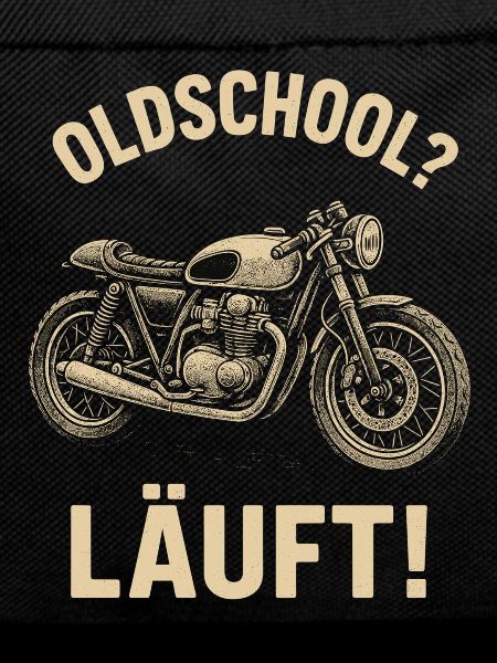 Oldschool running motorcycle, retro biker