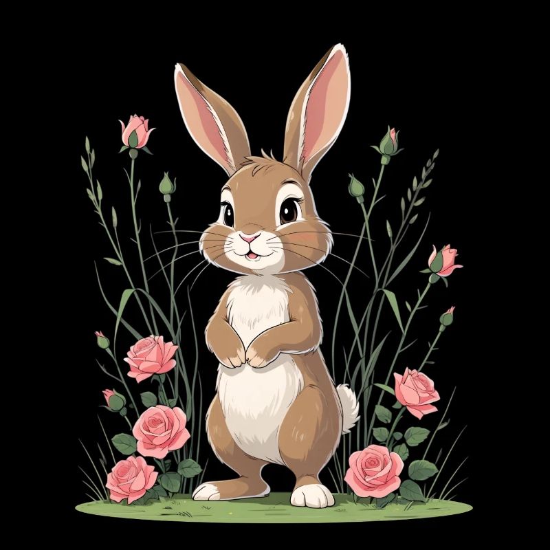 Rabbit in the Rose Garden