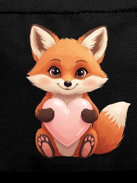 Cute fox with heart