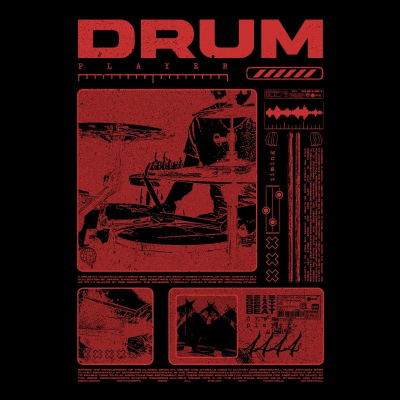 Rock Drummer Drum Player Streetwear