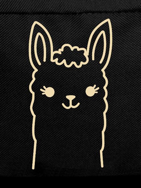 Cute Alpaca Llama Head Line Art