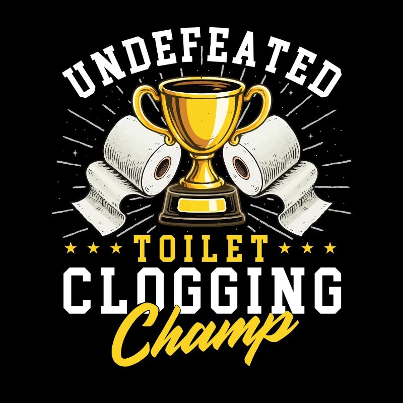 Toilet Clogging Champ Plunger Joke