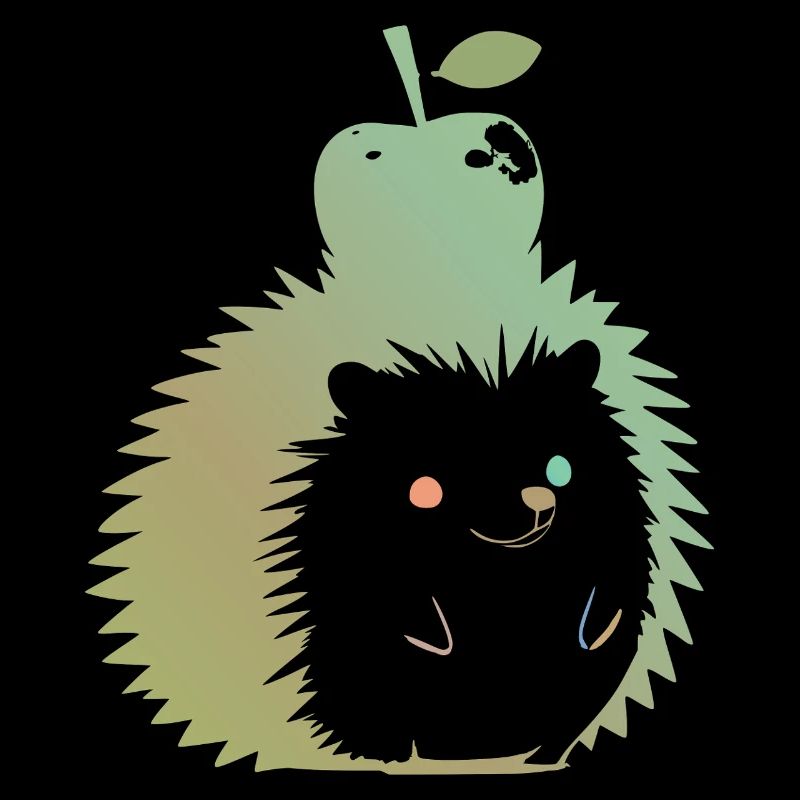 Pastell-Igel mit Apfel