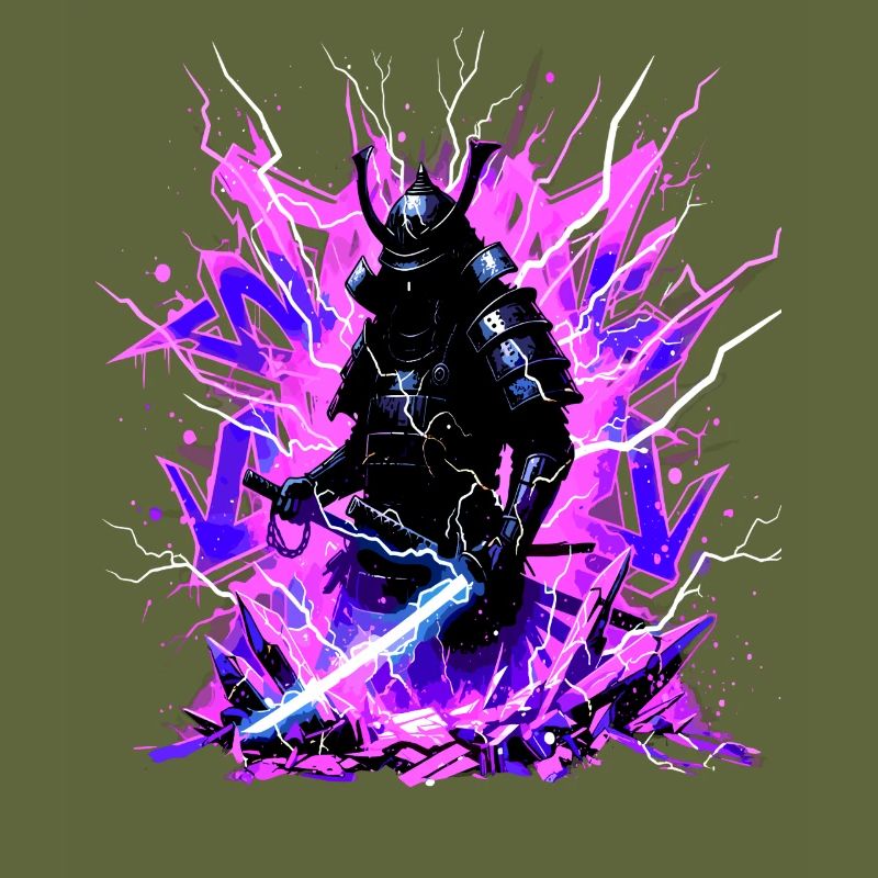 Cyber Samurai – Synthwave Katana Geist