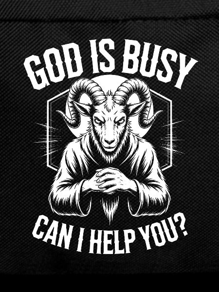 God Is Busy: Helpful Goat Logo